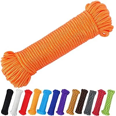 90Ft 1/4 Inch Nylon Poly Rope For Flag Pole Clothes Line Camping Utility Rope • $12.38