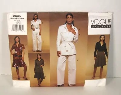 Vogue Wardrobe 2635 Jacket Dress Top Skirt Shirt... Pattern Misses 18-22 UC • $9.99