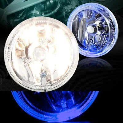 4  Round Blue Halo Chrome Housing Clear Lens Fog Driving Bumper Lights+switch • $35.95