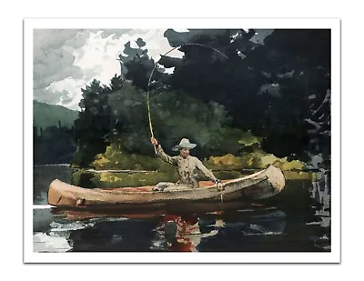 Winslow Homer THE NORTH WOODS 1878 Vintage Fishing Painting Art Print 17x22  • $20.99