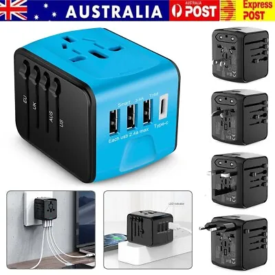 $24.99 • Buy International Universal Travel Adapter 3 USB Type-C Outlet Converter Plug Powers