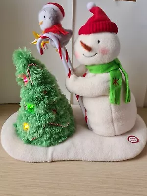 Hallmark Jingle Pals Christmas Snowman Trimming The Tree Animated Lights Music • £29.99
