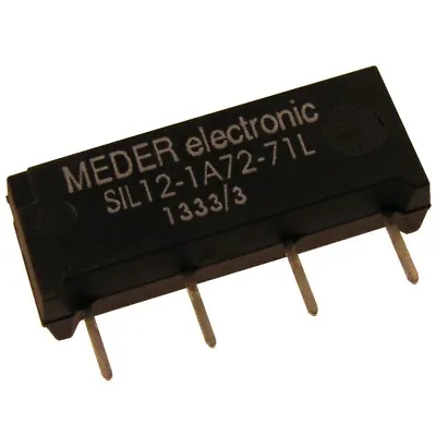 Meder SIL12-1A72-71L Relay 12V 1xEIN 1000 Ohm SIL Reed Relay Without Diode 047176 • $2.43
