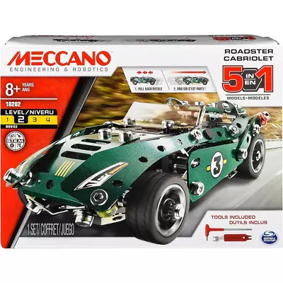 Meccano 6040176 5 In 1 Model Set-Roadster Cabriolet Multi Colour • £26.69