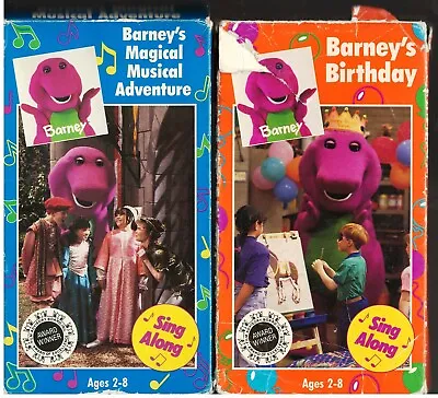 $12.95 • Buy Barney's Birthday & Magical Musical Adventure Double Vhs Set