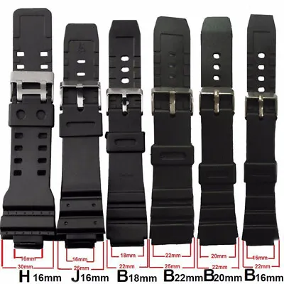 16mm 18mm 20mm 22mm Silicone Rubber Watch Band Strap Fit For Casio G Shock • $11.38
