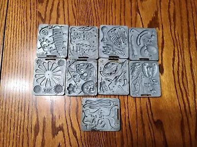 Lot Of 9 Original 1967 Mattel Creepy Crawlers Thingmaker Molds Plates Metal  • $29