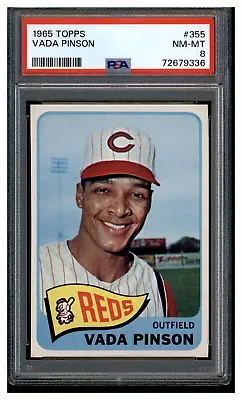 $17.50 • Buy 1965 Topps #355 Vada Pinson PSA 8 NM-MT Cincinnati Reds