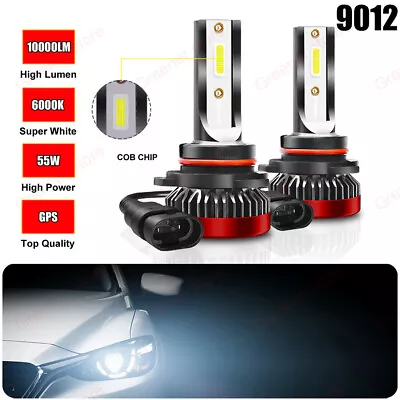 2x 55W 9012 Hir2 Mini Car LED Headlight Lamps Bulb Xenon White 6000K 20000LM • $13.13