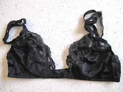 3158 Vintage Maidenform Sweet Nothing Nylon Lace Blac Bra 36D Unlined - READ • $0.01