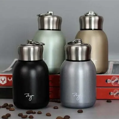 Small Thermos Cup Mini Travel Drink Mug Coffee Cup Stainless Steel Vacuum Flask • £10.89