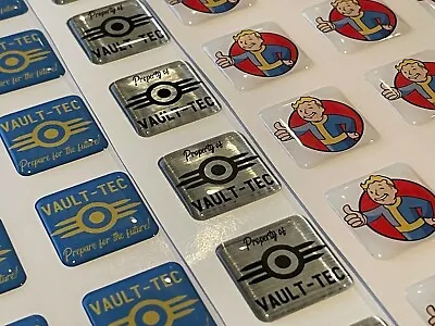 Custom FALLOUT Vault Tec Boy PipBoy Computer Case Badge DOMED Sticker Retro 1x1 • $3.49
