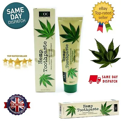 3 Pk HEMP Toothpaste Natural Hemp Oil *FLUORIDE FREE TOOTHPASTE* 100ml UK • £9.90