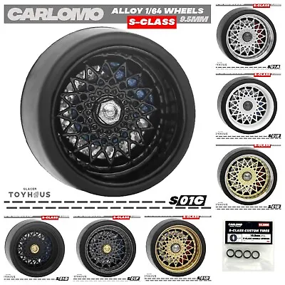 CARLOMO Alloy 1/64 Wheels S-Class S01A - S01F - Premium Wheels W/ Caliper Brakes • $13.99