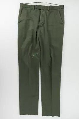 J. Crew Bowery Slim Stretch Mens Trousers Size 32 Cotton Blend Dark Green 33x33 • $24.95