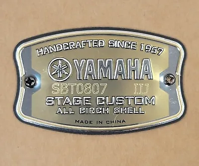 Yamaha Stage Custom Drum Badge With Mounting Screws (with Serial Number) • $12.50