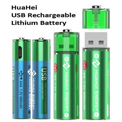 High Quality USB Rechargeable Lithium Battery AA & AAA 2 & 4 Pack • $16.99