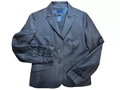 J Crew Womens Super 120s Gray Pinstripe 100% Wool Blazer Jacket Pockets - Size 6 • $32.90