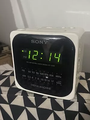 Vintage Sony Dream Machine ICF-C122 White Cube AM/FM Alarm Clock Radio • $11.99