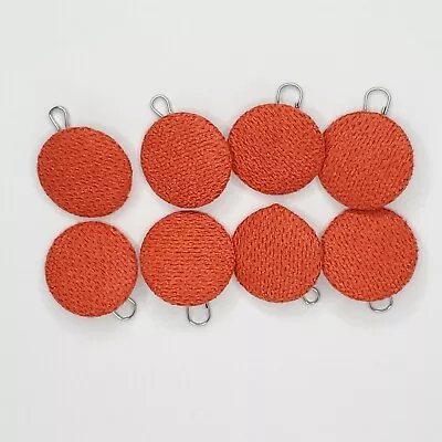 Vintage Cloth Covered Shank Buttons Retro Orange Lot Of 6 1 1/4  • $16.96