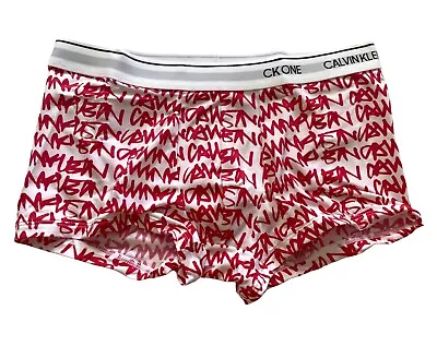 Calvin Klein New CK One Logo Red Microfiber Low Rise Trunk Underwear NB2225 033 • $14.99