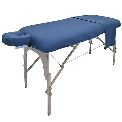 Blue Massage Table Sheet 3 Pieces Poly Cotton Soft Resistant To Wrinkling • $21.99