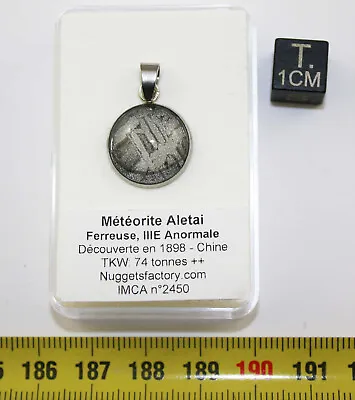 1 Necklace Pendant Meteorite Aletaï With Cord/Rope Leather (China - 012**) • £26.51