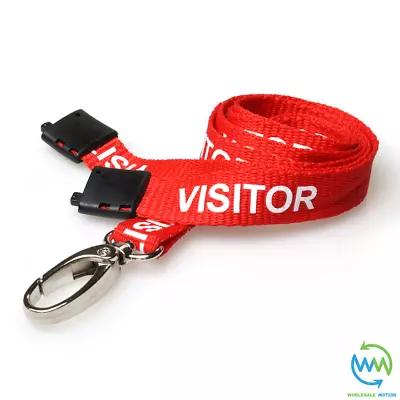 RED VISITOR LANYARD ID Card NECK STRAP Holder METAL CLIP Badge Pass USB Keys LOT • £115.99