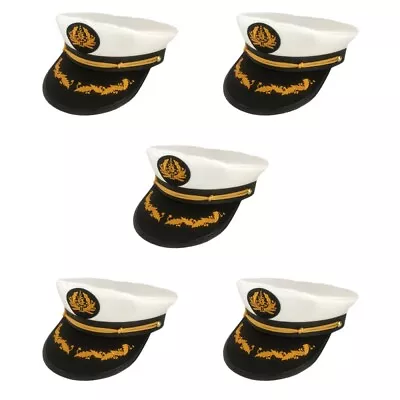  5 PCS Polyester Baby Sailor Ship Cap Nautical Captain Hat Halloween Captains • £19.79