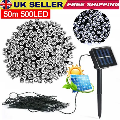 50M 500 LED Solar Rope String Fairy Lights Strip Waterproof Garden Outdoor Lamp • £15.54