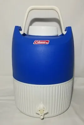 $47 • Buy Vintage 1983 Coleman 2 Gallon Blue White Water Cooler Jug - Fast Shipping