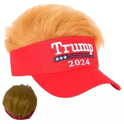 Trump 2024 Hair Embroidered Hat Visor Red New! • $12.95