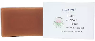 SOAPS4ME Sulphur And Neem Natural Handmade Soap | Acne | Rosacea | Warts • £4.25