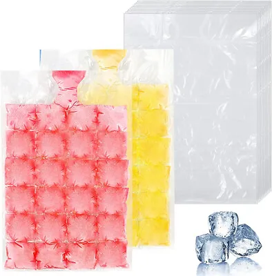 30x Disposable Ice Cube Bags Easy-Release For Cocktail Food Wine Drink Coffee • £2.93