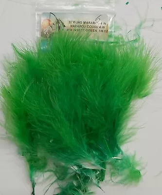 Lot Of 1/8oz   MARABOU    4 Long  Color: INSECT GREEN  WOOLY BUGGER Feathers  • $2.91