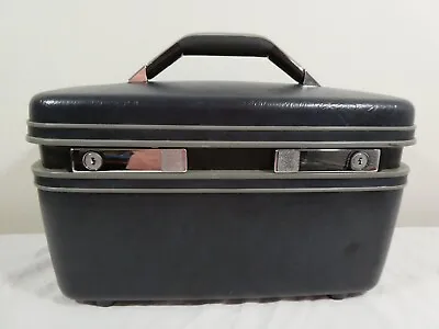 Vintage Samsonite CarryPac 12 Hard Shell Train Case Makeup Bag Luggage Blue 1987 • $49.99