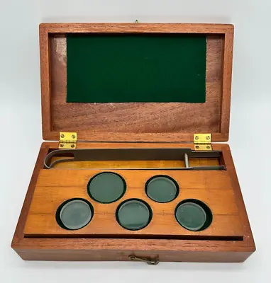 Vintage Gaertner Scientific Corporation Optical Flats Wood Box Brass Plate! • $299.99