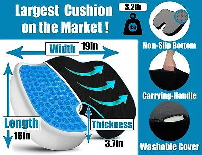 $88.74 • Buy LARGE Coccyx Seat Cushion Memory Foam Back Pain Relief Tailbone Office Car Chair