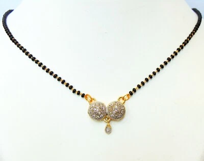 $16.49 • Buy Necklace Indian Traditional Mangalsutra Black Bead Chain Wedding Fashion Jewelry