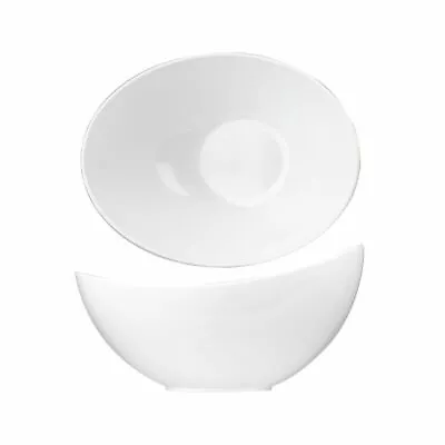 New Pack Of 2 Churchill Alchemy Melamine White Moonstone Buffet Salad Bowls 36cm • £22.50