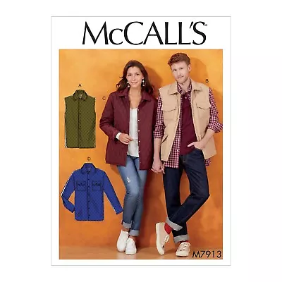 Mccalls Sewing Pattern  Misses'/men's Jacket And Vest 7913 • £6.95
