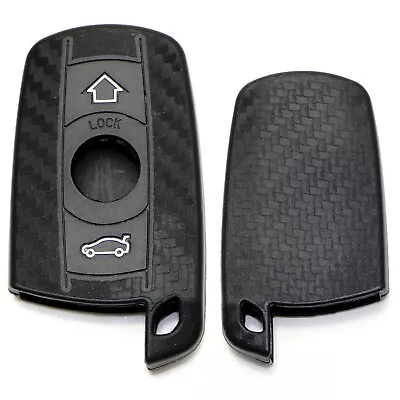 Carbon Fiber Pattern Soft Silicone Key Fob Cover For BMW First Gen Keyless Fob • $9.99