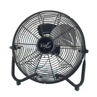 12 Inch High Velocity 3-Speed Metal Floor Fan Black With Wall Mount • $36.70