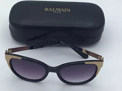 Balmain Sunglasses BL 2072B 01 135 53-18 Black Women’s Designer Cat Eye Case J4 • $59.95