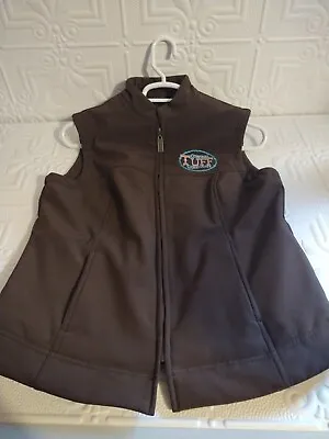 Cowgirl Tuff Co Women's Size Medium Brown Softshell Vest Full Zip Fleece Lining  • $52.95