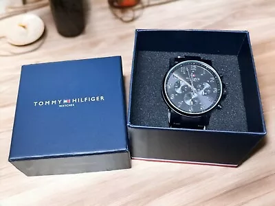 TOMMY HILFIGER Daniel Ionic Plated Black Steel Mens Watch • $188.88