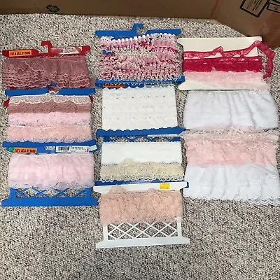 Lot Of Vintage Lace Trim In Shades Of Pinks And Whites  • $15