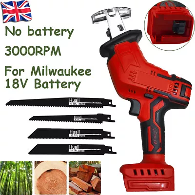 Portable Cordless Reciprocating Saw For Milwaukee 18V Battery W/ 4 Saw Blade UK • £18.72