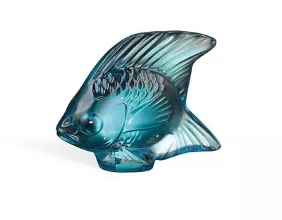 Lalique Crystal (Brand New) Fish Sculpture Colour : TURQUOISE LUSTRE 10205600 • £95