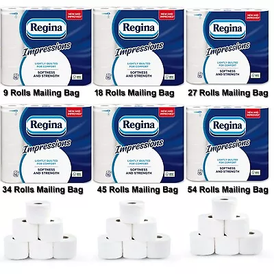 Roll Of Regina Impressions 3 Ply Luxury Quilted Toilet Tissue Paper Roll UK • £4.70